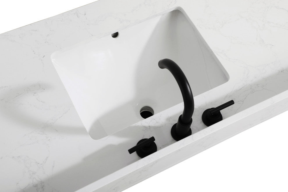 Home Living 48" Single Bathroom Vanity, Mocha Brown With Backsplash