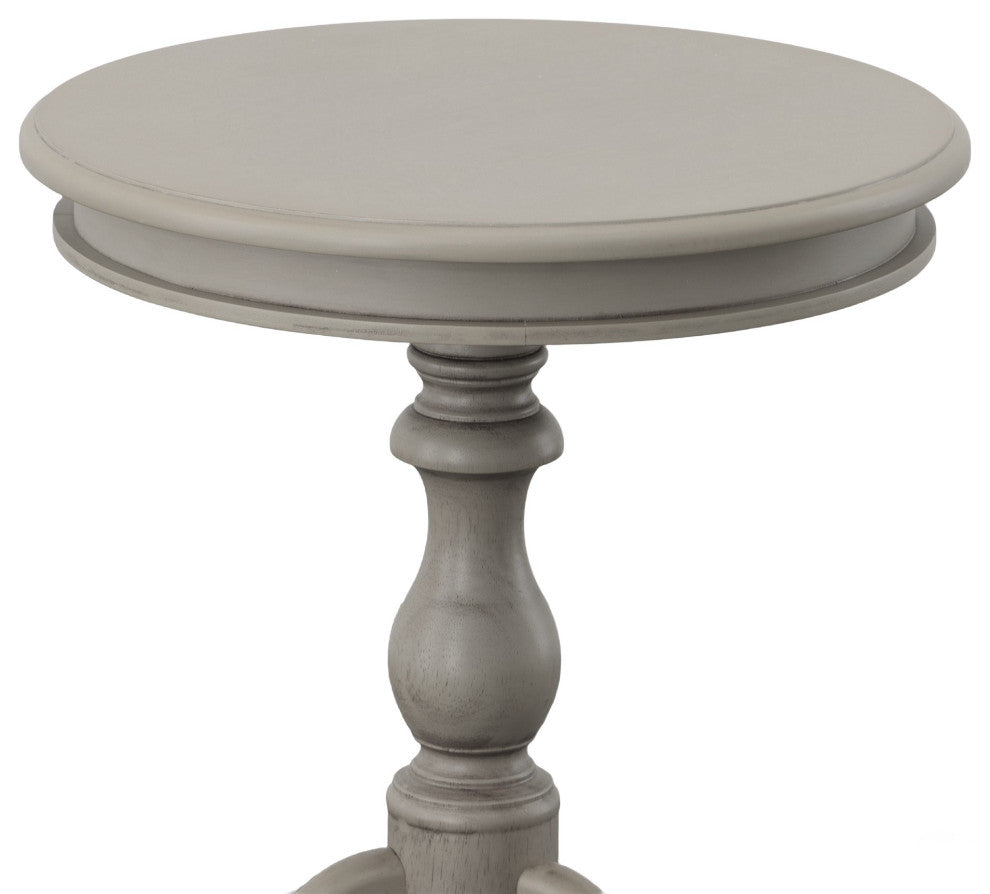 Anna Pedestal Base Accent Table, Weathered Gray