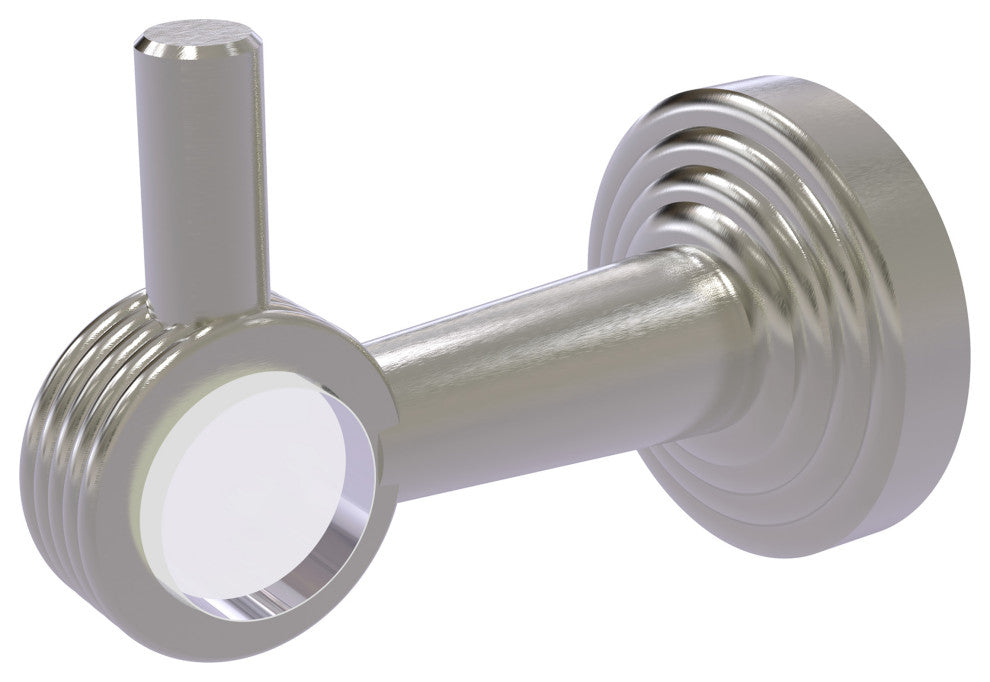 Pacific Beach Robe Hook with Groovy Accents, Satin Nickel