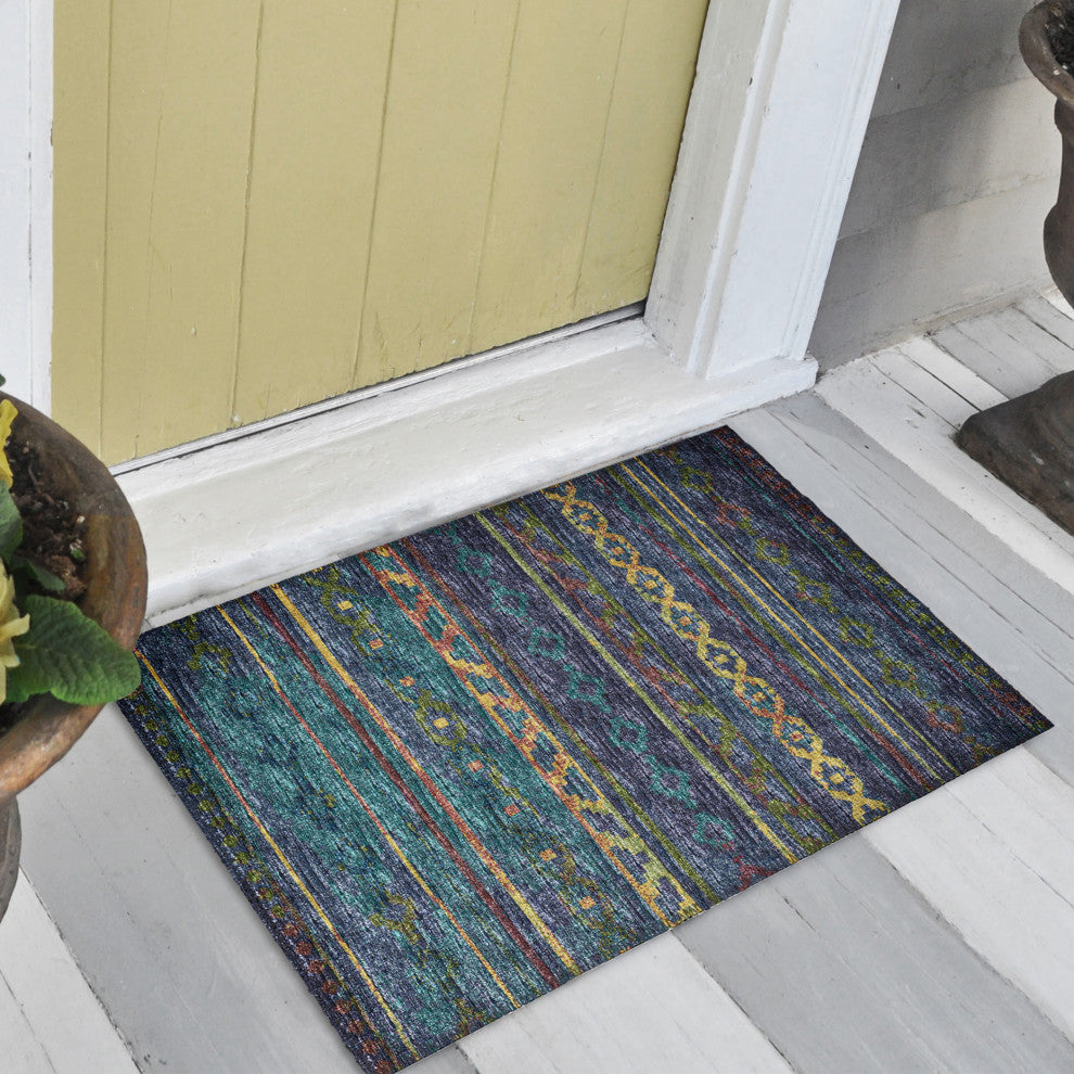 Indoor/Outdoor Sedona SN10 Ink Machine Washable 1'8" x 2'6" Rug