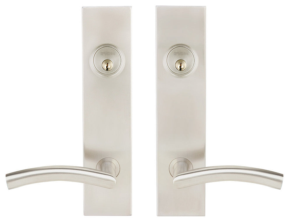 Brussels Lever, Tubular Entry, Double Cylinder, Satin Stainless Steel