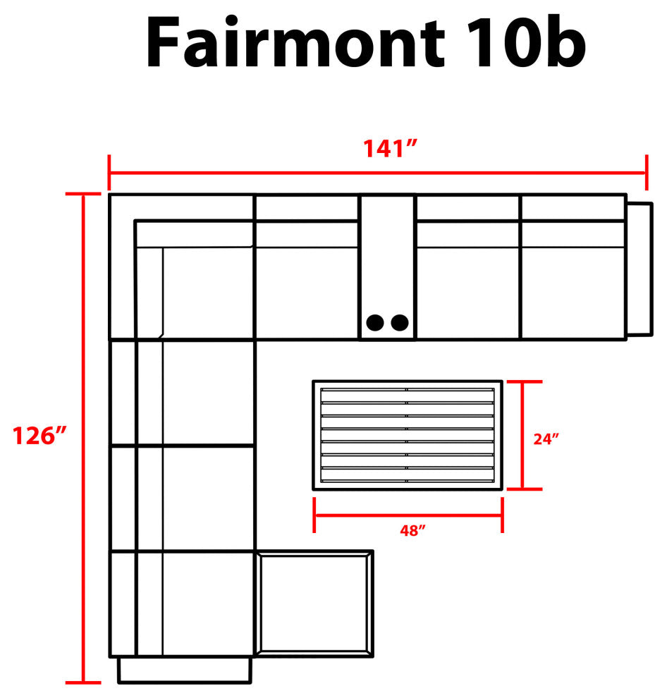 Fairmont 10 Piece Outdoor Wicker Patio Furniture Set 10b