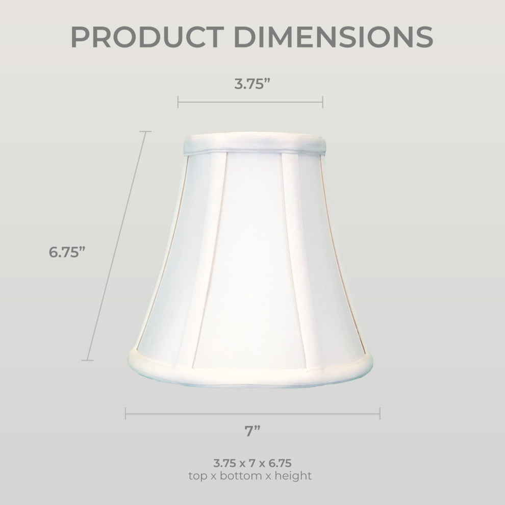 Royal Designs True Bell Basic Lamp Shade, Round Clip Fitter, White, 3.75x7x6.75