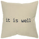 Black Taupe Canvas It Is Well Throw Pillow