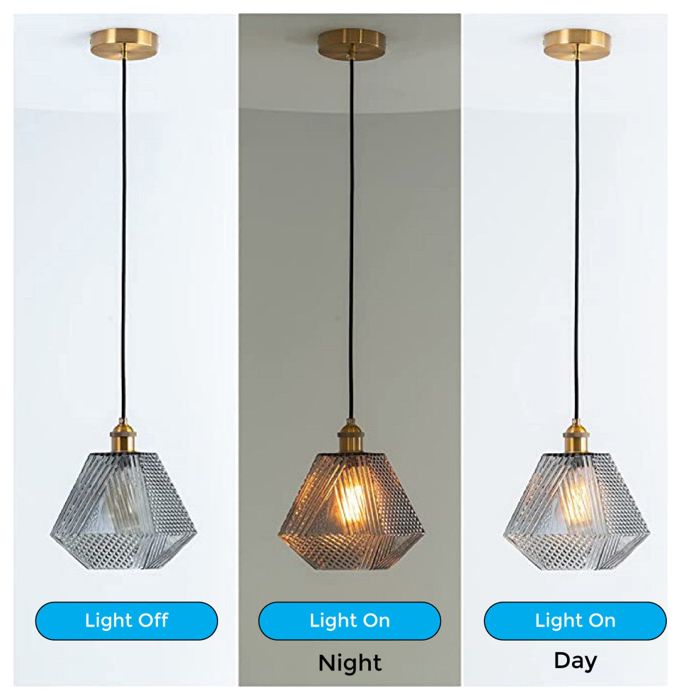 1 Light kitchen island light Grey and Gold vintage pendant light