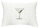 Martini Glass Text Fade 14"x20 Abstract Decorative Outdoor Pillow, Light Green