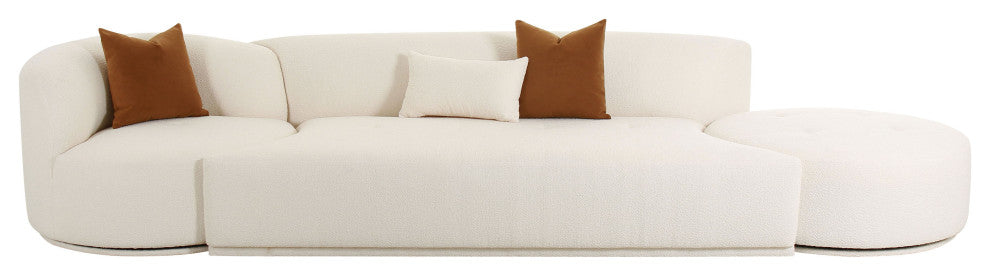Fickle Cream Boucle 2-Piece Modular LAF Sofa
