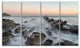 "Rocky Beach With White Waters" Modern Seashore Canvas Art, 4 Panels, 48"x28"