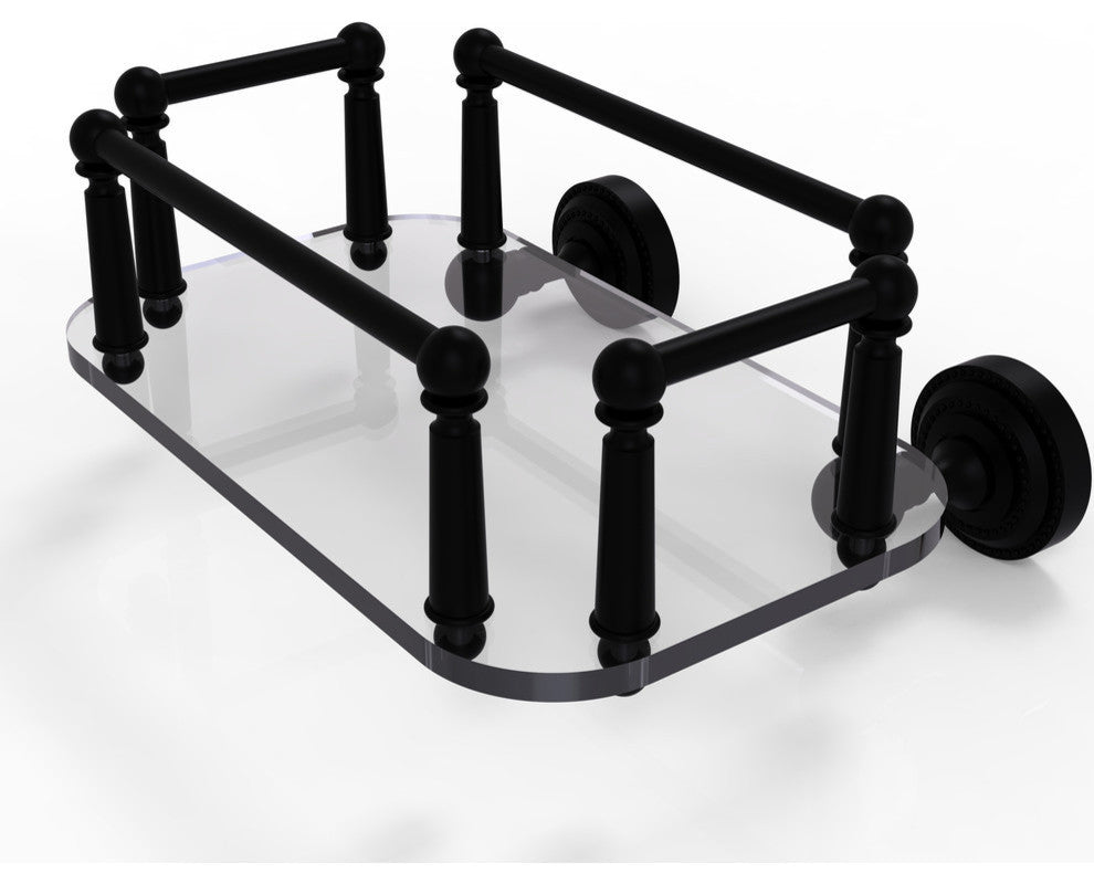 Dottingham Wall Mounted Glass Guest Towel Tray, Matte Black
