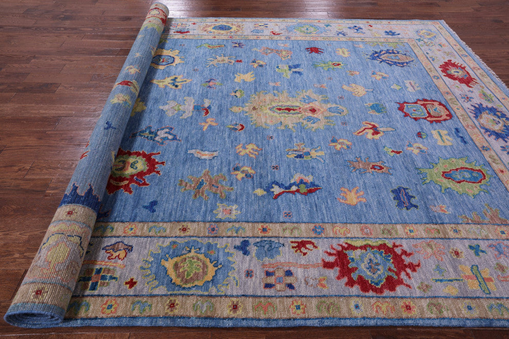 Hand Knotted Turkish Oushak Wool Rug 9' 0" X 12' 9" - Q13600
