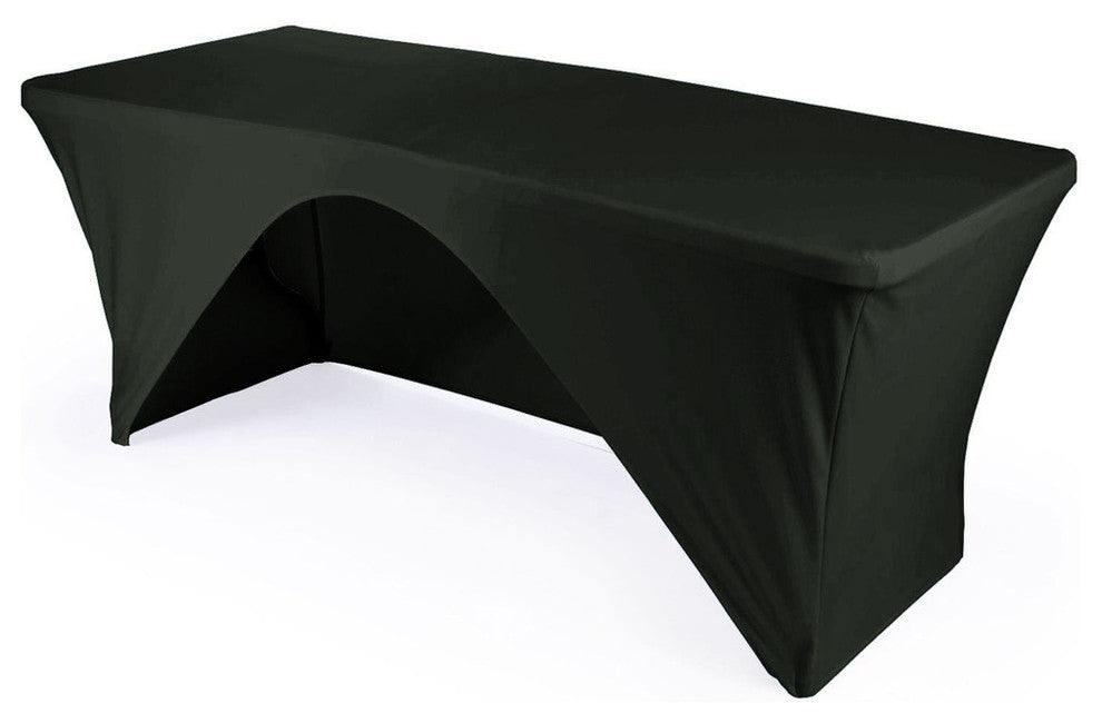 LA Linen Open Back Spandex Tablecloth, Black, 72"x30"x30"