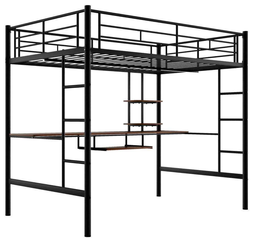 Gewnee Loft Bed with Desk and Shelf