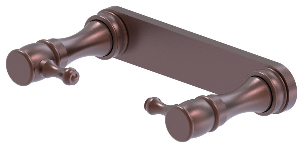 Traditional Style Rollerless Toilet Tissue Holder, Antique Copper