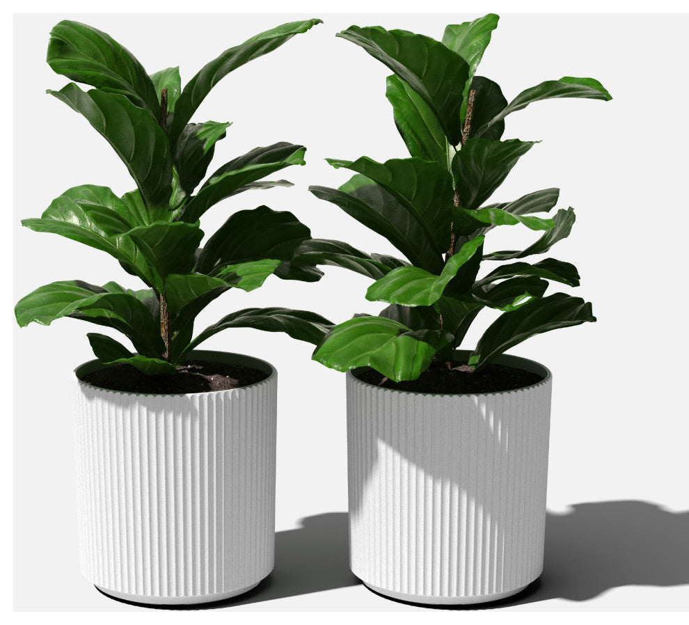 Veradek Demi Series Planter, White, 20", 2 Pack