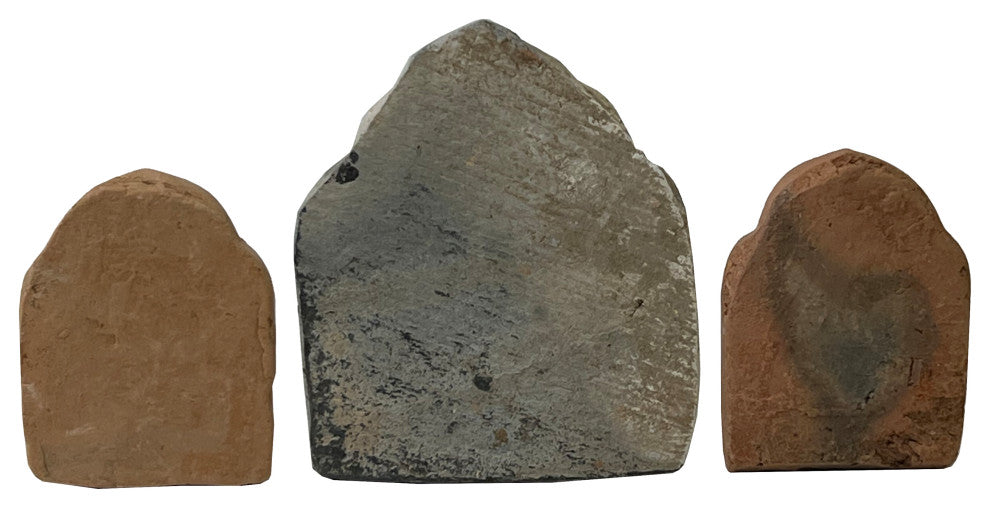 Set of 3, Small Chinese Oriental Clay Buddhas Theme Plaque Display Hws2404