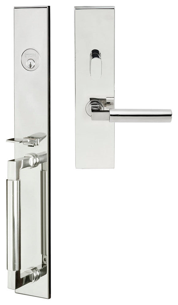 Aurora Lever, Mortise Entry Handleset, Right Hand, Polished Stainless Steel
