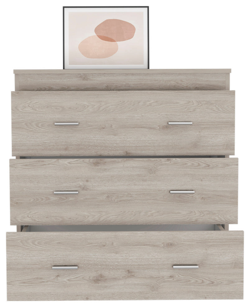 Dove Three Drawers, Light Grey-White