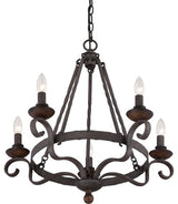 Noble 5-Light Chandelier, Rustic Black