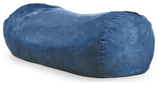 GDF Studio Baron Traditional 8' Suede Bean Bag, Midnight Blue