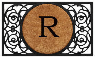 Armada Circle Monogram Doormat 18"x30", Letter R