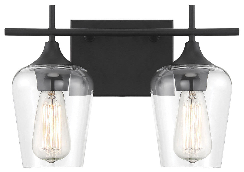 Octave 2-Light Bath Vanity Fixture Vanity, Black