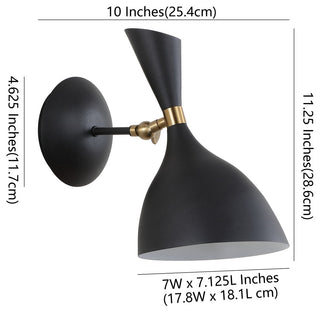 Josef 10" Iron Retro LED Wall Sconce, Black, Black/Brass Gold
