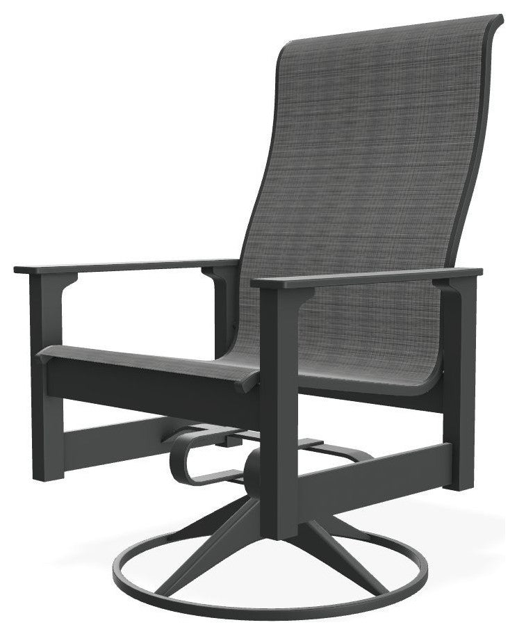 Leeward Sling Outdoor Swivel Rocker, Destiny Steel/Graphite