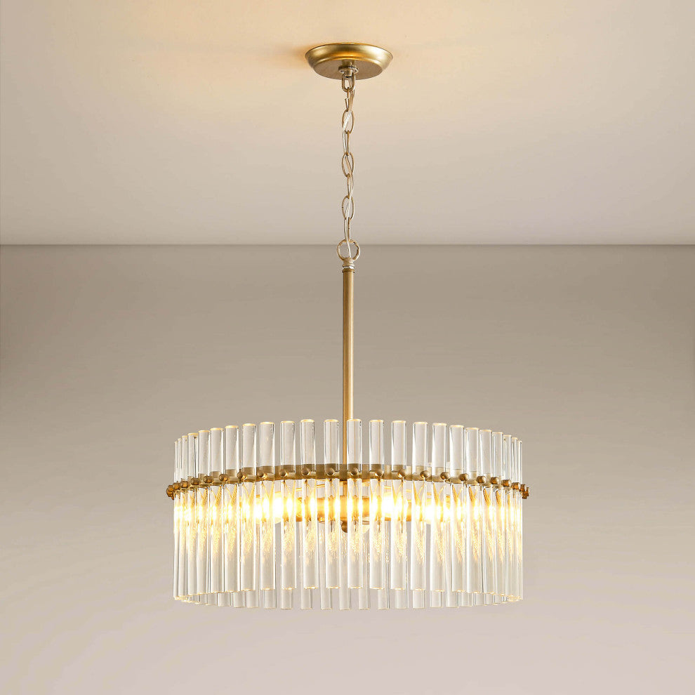 Eva Brushed Champagne Silver 5-light Chandelier