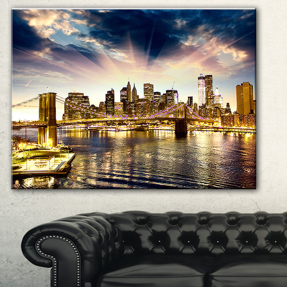 "Brooklyn Bridge and Manhattan Skyline" Wall Artwork
