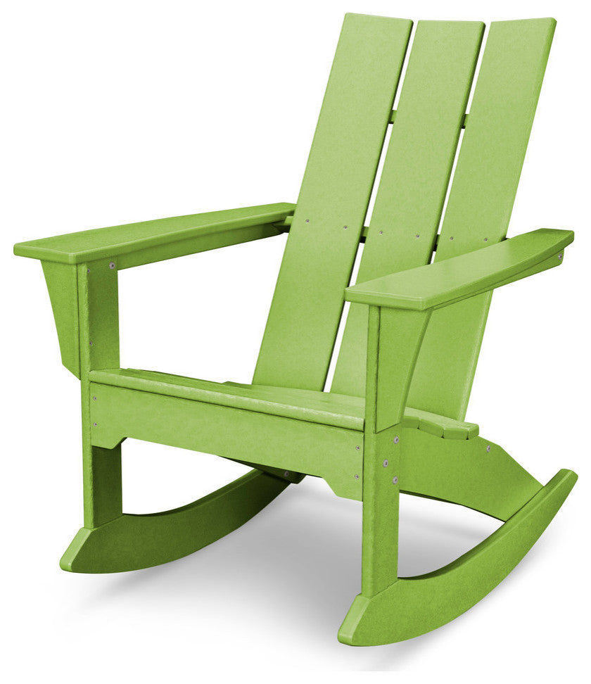 Polywood Modern Adirondack Rocker, Lime