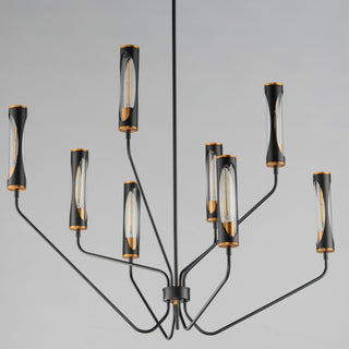 Maxim 16178 Regent 6 Light 40"W LED Abstract Chandelier - Black / Antique Brass