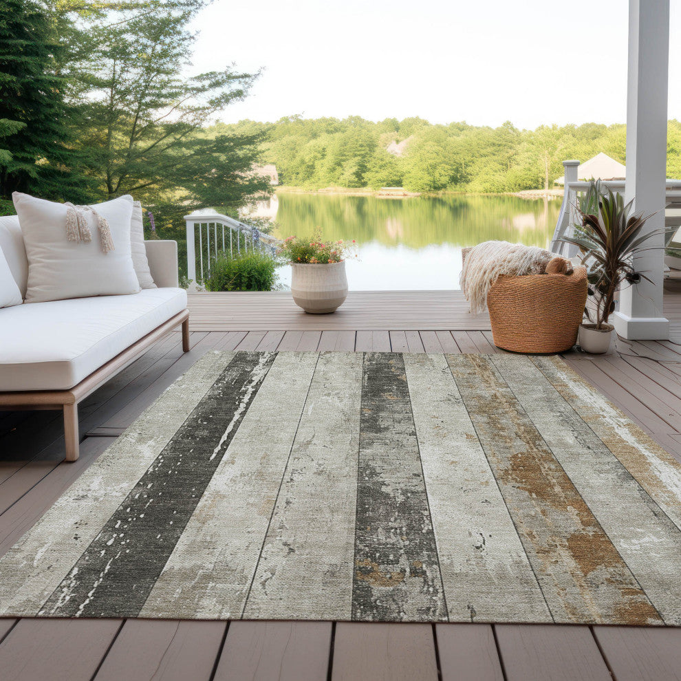Machine Washable Indoor/Outdoor Chantille ACN1868 Beige 8' x 10' Rug