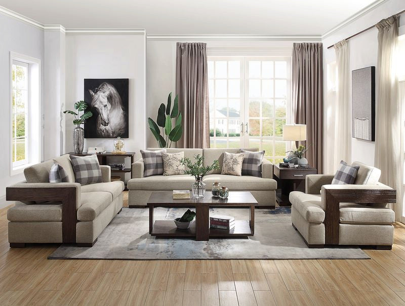 Niamey Chair With 1 Pillow, Fabric and Walnut