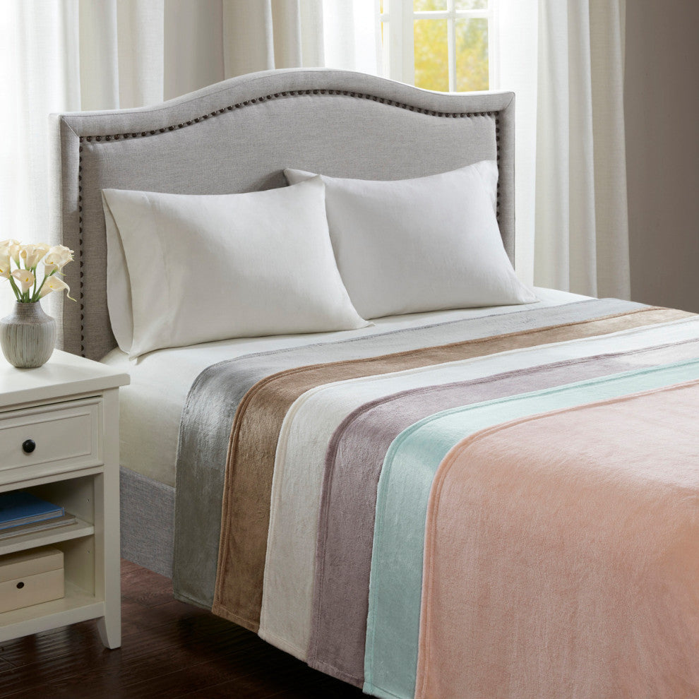 Madison Park Microlight Blanket, Blush