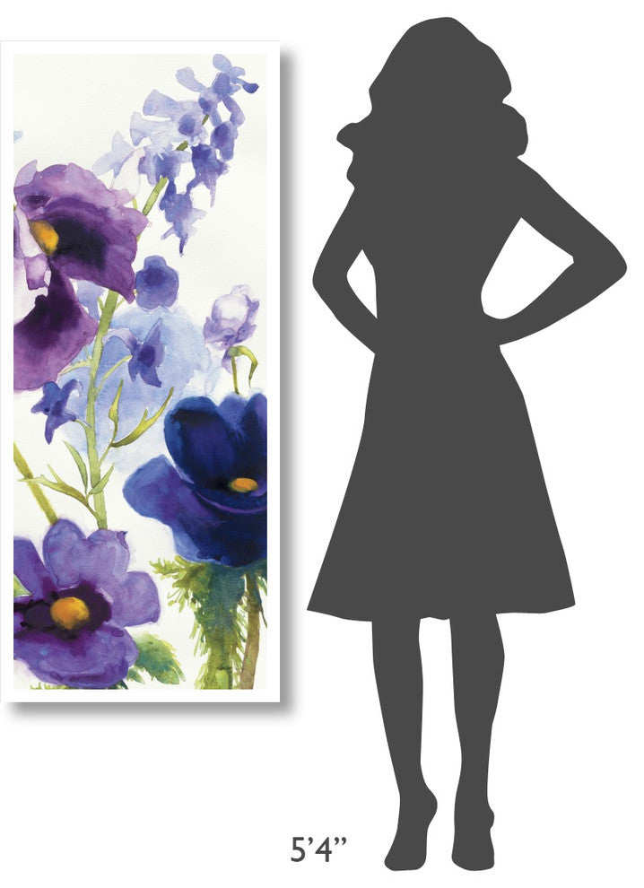 "Blue and Purple Mixed Garden I Panel II" Print by Shirley Novak, 22"x52"
