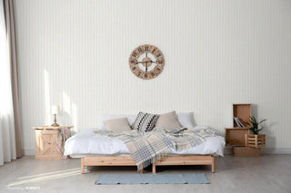 White Tonal Stripe Wallpaper