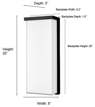 LED Light 8 in. Powder Coated Black Outdoor