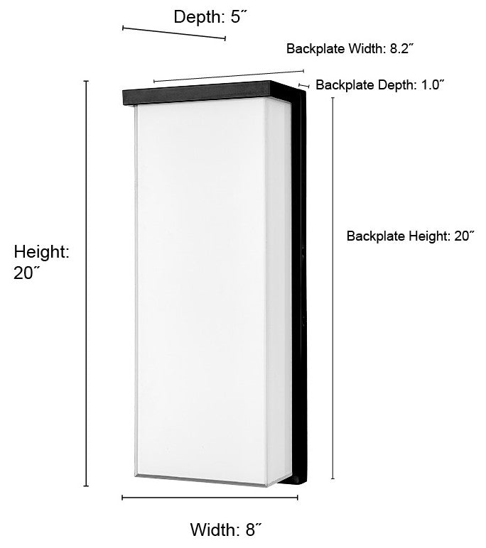 LED Light 8 in. Powder Coated Black Outdoor