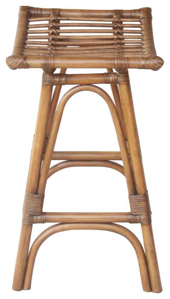 Imari Rattan Counter Stool, Canary Brown Black Washed