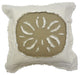Coastal Sand Dollar Throw Pillow, Khaki on Ivory