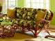 Caneel Bay Sofa in Cinnamon, Botanical-Fern Fabric