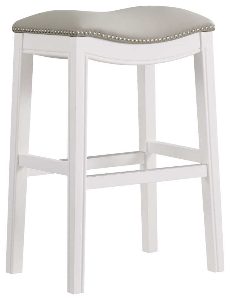 Williston Bar Stool, Set of 2, White, Bar Height