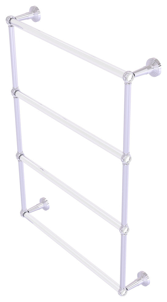 Pacific Beach 4 Tier 24" Ladder Towel Bar with Twist Accents, Polished Chrome