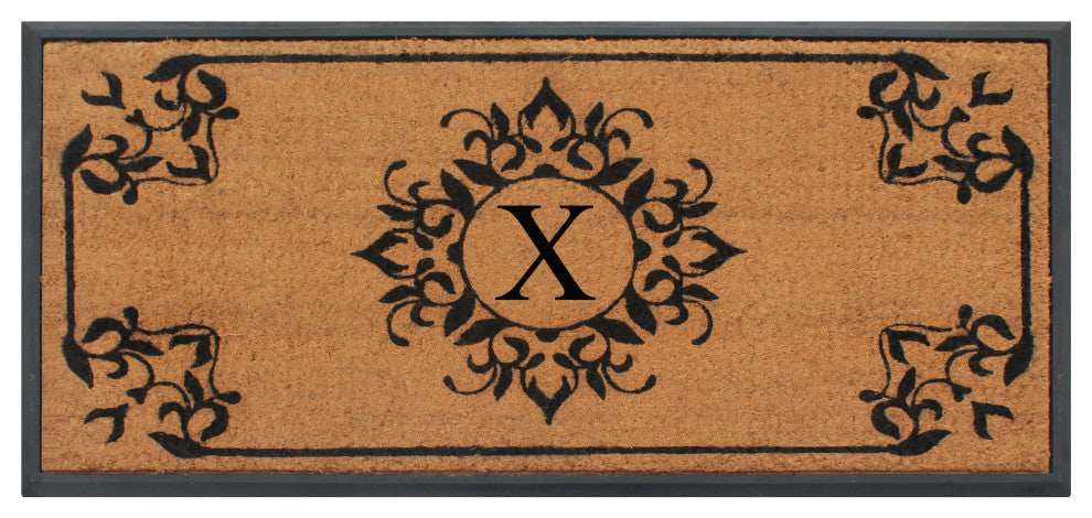 A1HC Hand-Crafted 24"x48" Rubber Coir Double/Single Monogrammed, X
