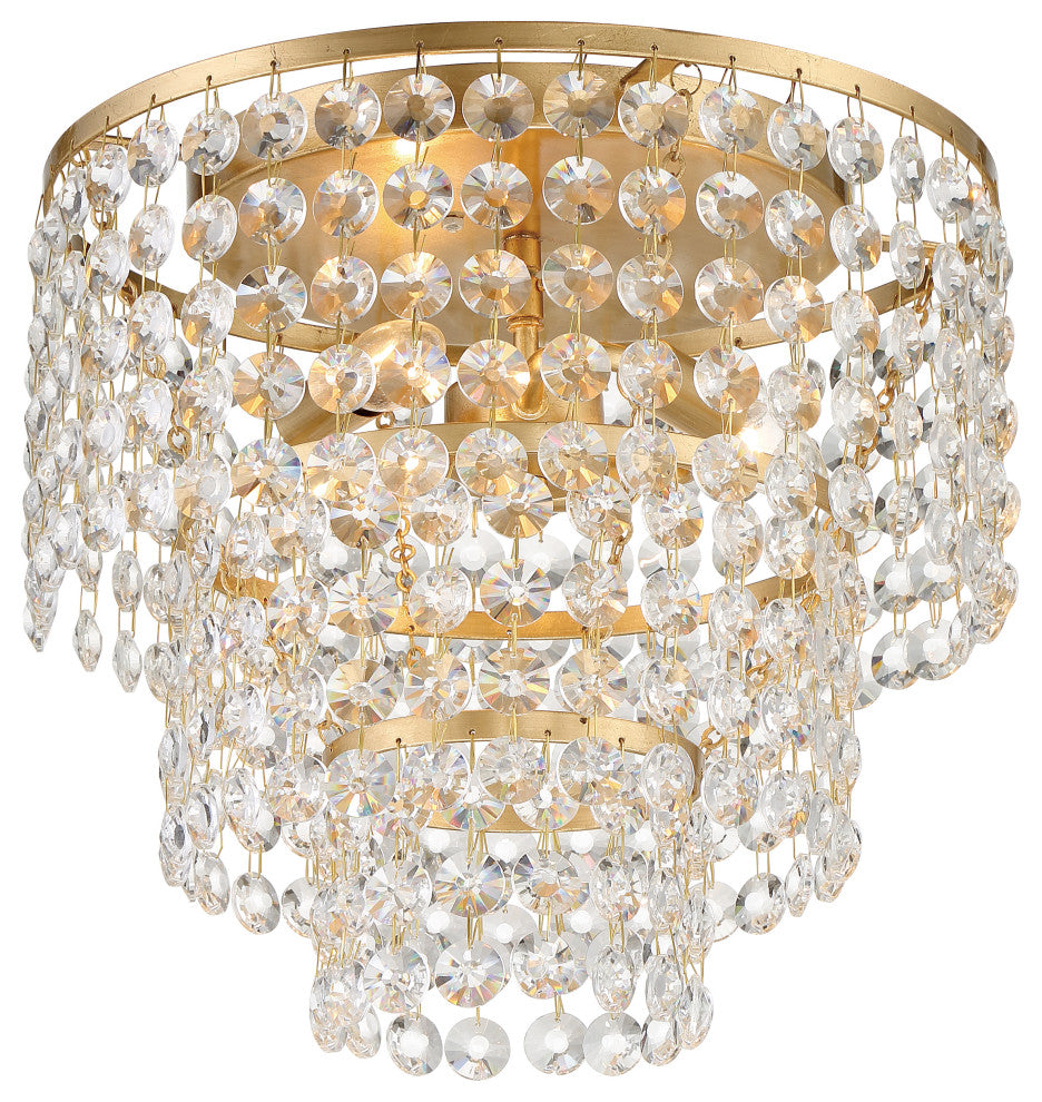 Gabrielle 3-Light Antique Gold Ceiling Mount