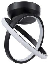 Philo Modern 1 Light Matte Black White Metal Semi-Flush Mount