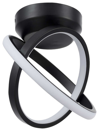 Philo Modern 1 Light Matte Black White Metal Semi-Flush Mount