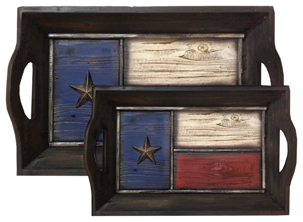 Texas Flag Tray Set