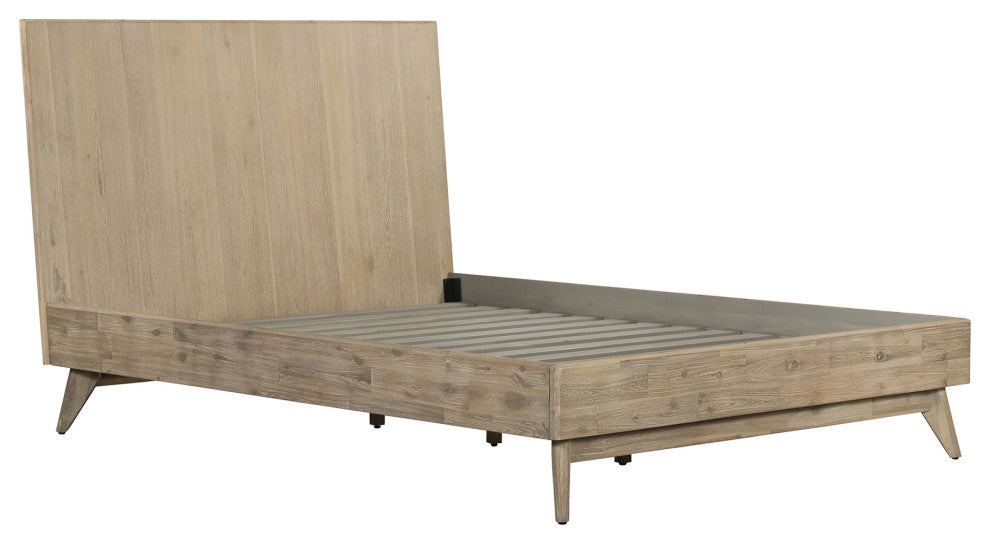 Baly 3-Piece Acacia King Platform Bed and Nightstands Bedroom Set
