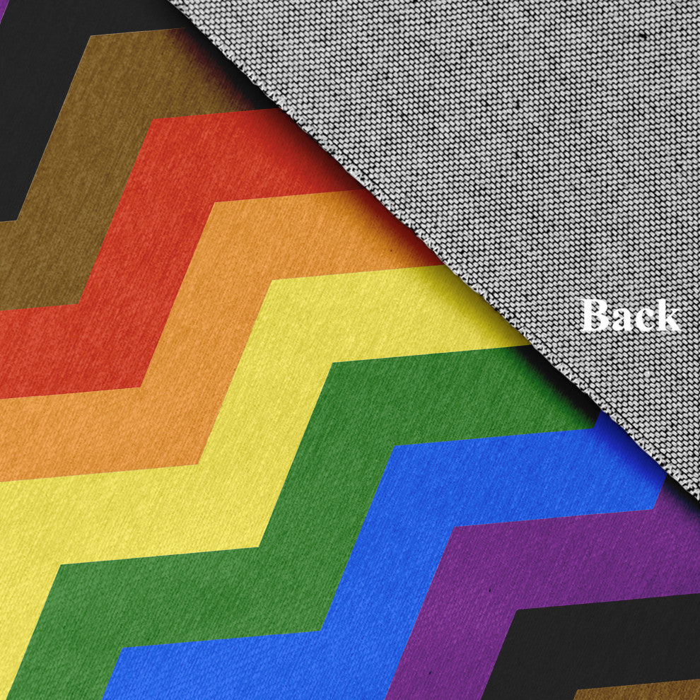 Inclusive Pride Chevron Chenille Rug, Inclusive Pride Chevron, 5'x7'